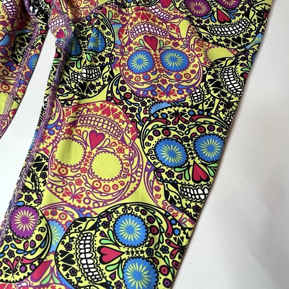 Dona‎ Jo Esqueleto Jojo Leggings Sz 1 Womens Capri Pants Day Of Dead Sugar Skull
